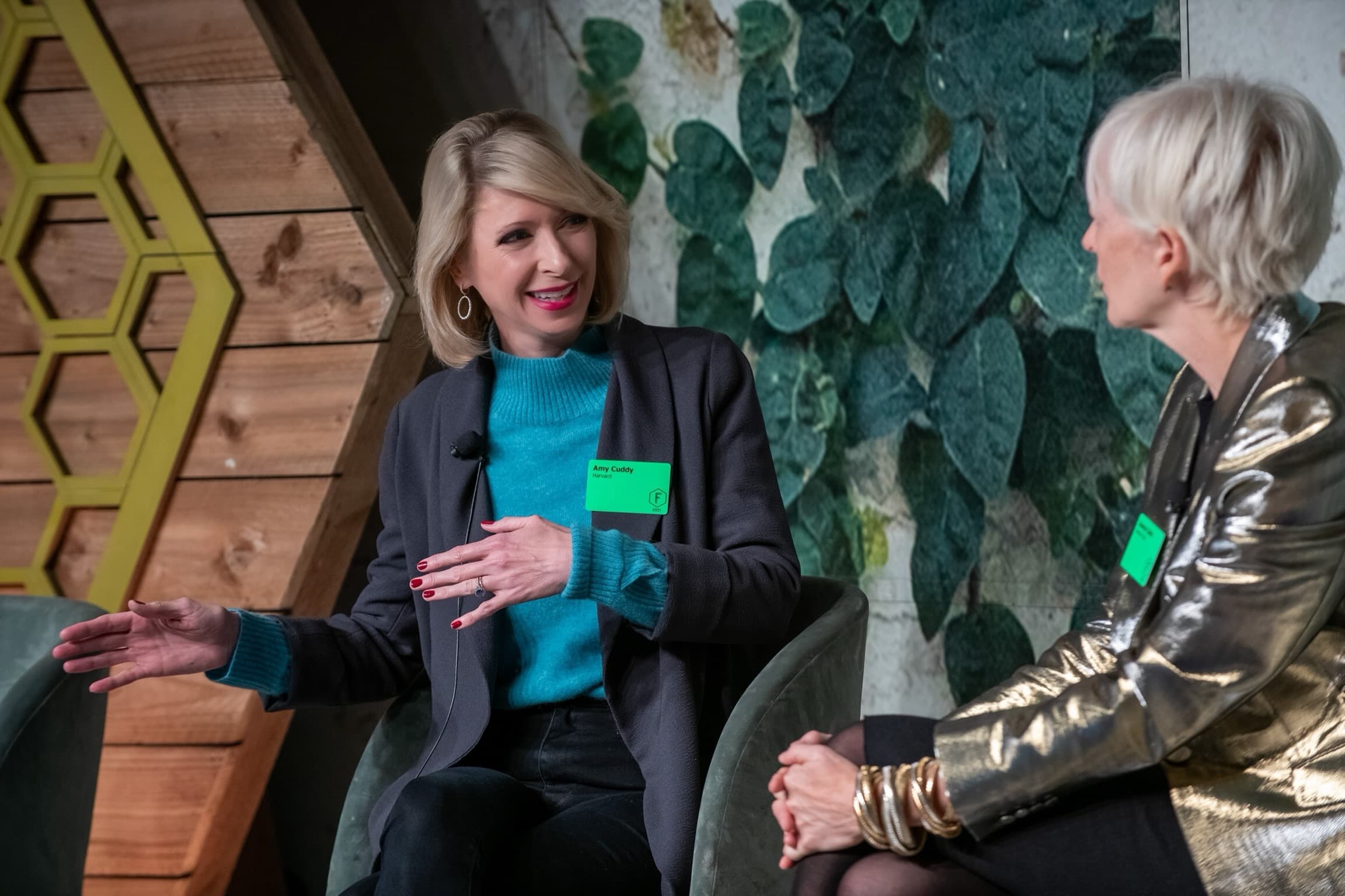 Amy Cuddy in conversation on a panel